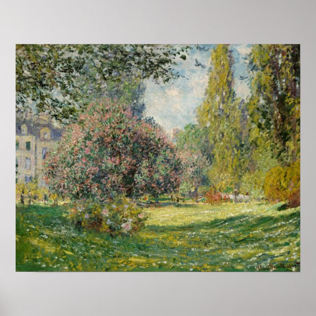 Poster Claude Monet - Paisagem: O Monceau Parc (Frente)