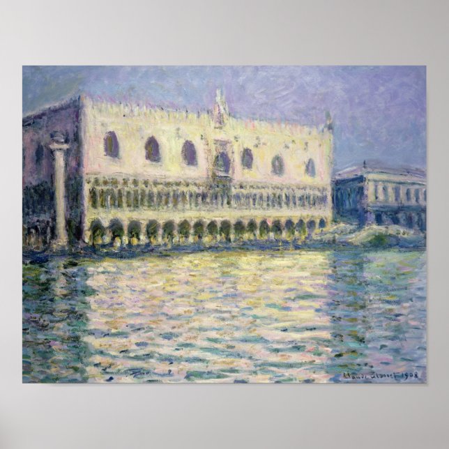 Pôster Claude Monet | Palácio Ducal, Veneza, 1908 (Frente)