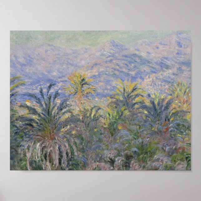 Pôster Claude Monet - Palm Trees em Bordighera (Frente)