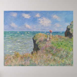Poster Claude Monet Passeio pelo penhasco em Pourville
