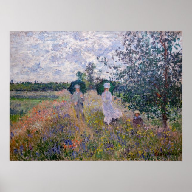 Poster Claude Monet - Passeio perto de Argenteuil (Frente)