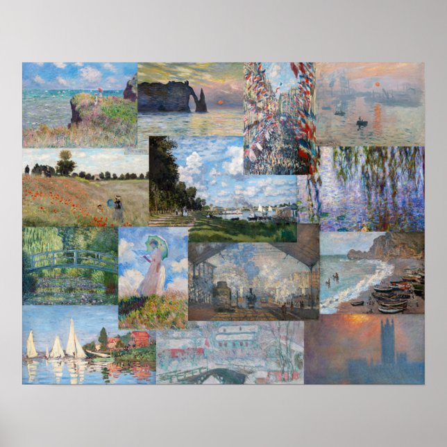 Poster Claude Monet - Patchwork de obras de arte (Frente)