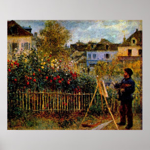 Poster Claude Monet - Pintura monet no seu jardim