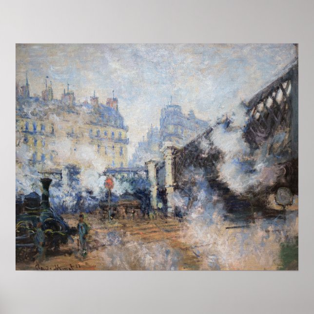 Poster Claude Monet - Pont de l'Europe, Gare Santo-Lazare (Frente)