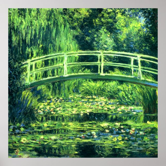 Pôster Claude Monet: Ponte sobre um Lino de Água (Frente)