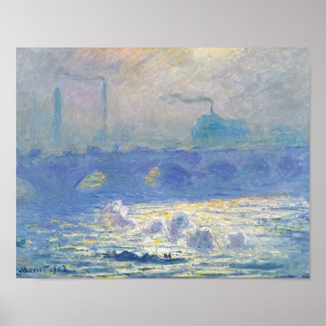 Pôster Claude Monet - Ponte Waterloo (Frente)