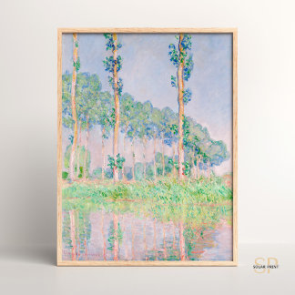 Poster Claude Monet Poplars Efeito Rosa 1891 Tinta Famosa