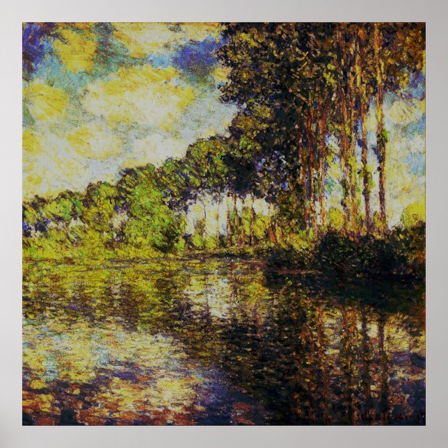 Pôster Claude Monet - Poplars sobre a Epte (Frente)