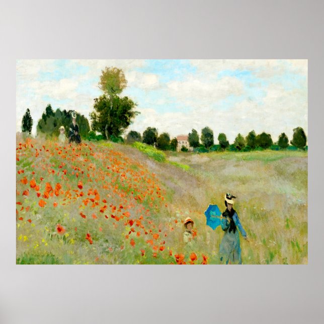 Poster Claude Monet - Poppy Field (Frente)