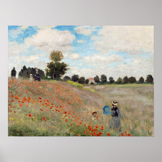 Poster Claude Monet - Poppy Field (Frente)