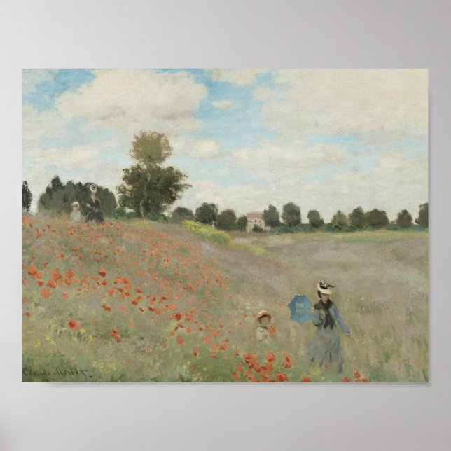 Pôster Claude Monet - Poppy Field (Frente)