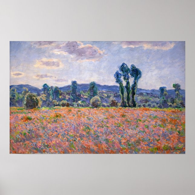 Poster Claude Monet - Poppy Field 1890 (Giverny) (Frente)