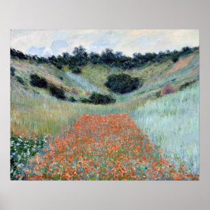 Poster Claude Monet Poppy Field em um Hollow perto de Giv