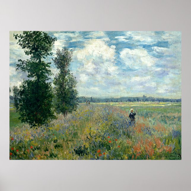 Pôster Claude Monet Poppy Fields (Frente)