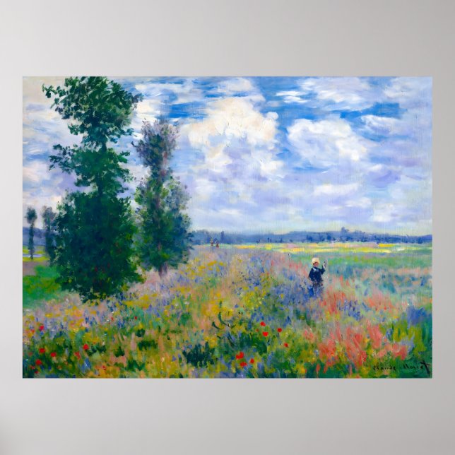 Poster Claude Monet, Poppy Fields perto da Argentina, 187 (Frente)