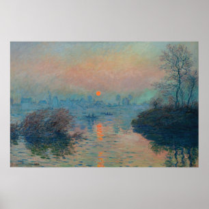 Poster Claude Monet - Pôr do sol no Sena em Lavacourt