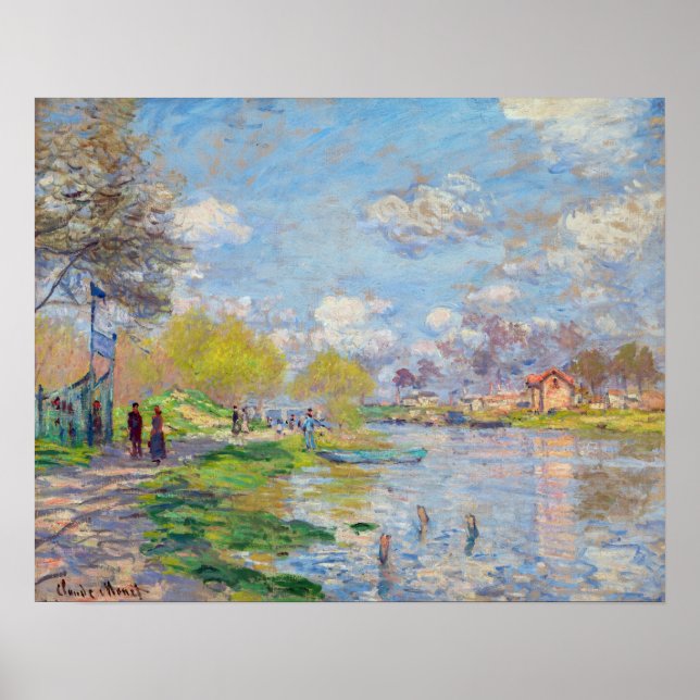 Poster Claude Monet - Primavera à Beira do Sena (Frente)