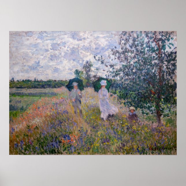 Poster Claude Monet - Promenade perto do Argenteuil (Frente)