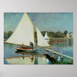 Poster Claude Monet   que navegam em Argenteuil, c.1874
