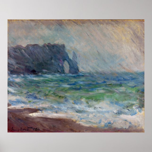 Poster Claude Monet Rainfall Etretat Normandy França (Frente)