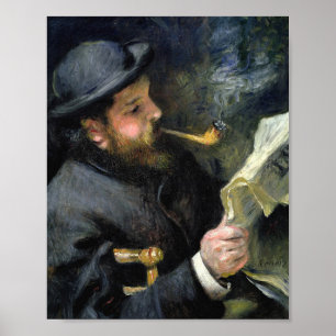 Poster Claude Monet Reading - Pierre Auguste Renoir
