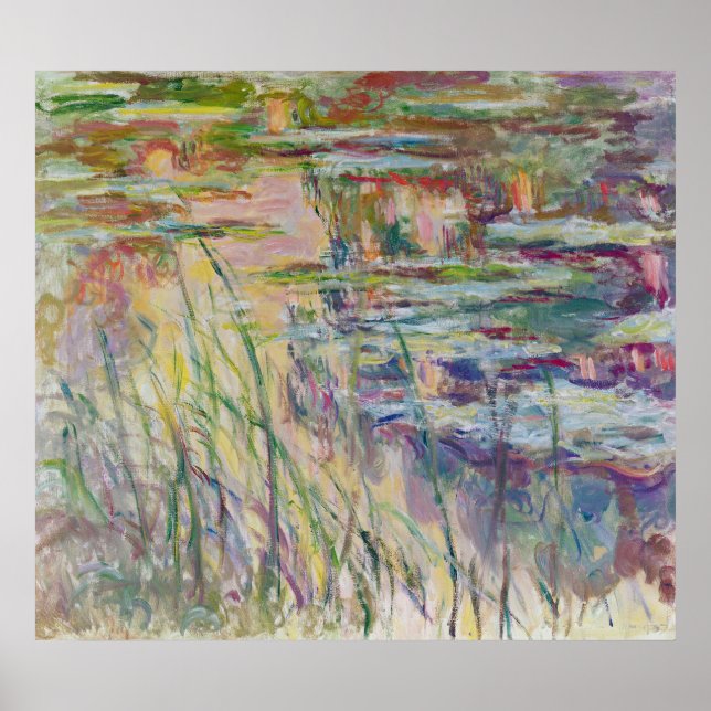 Pôster Claude Monet | Reflexões sobre a água, 1917 (Frente)