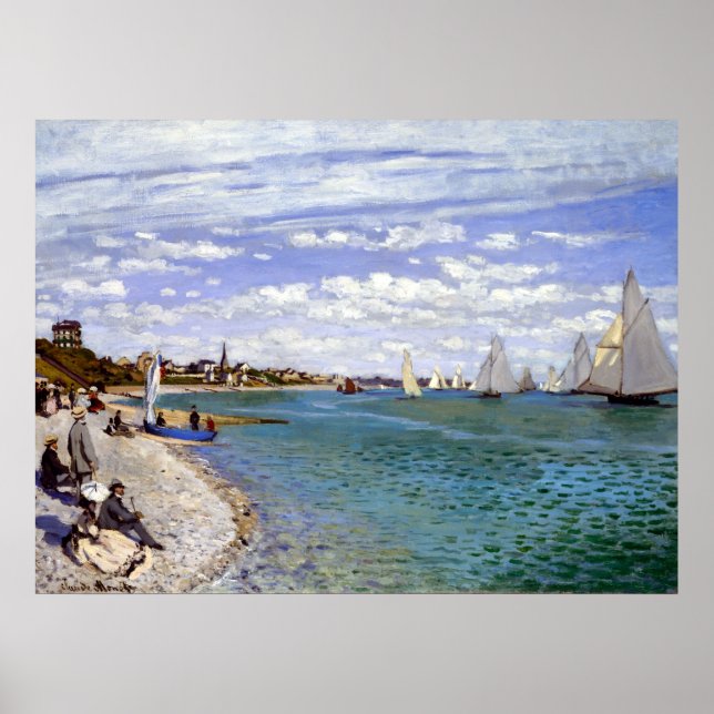 Pôster Claude Monet Regatta em Sainte-Adresse (Frente)