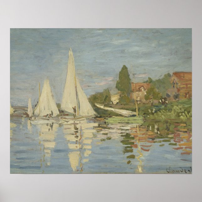 Pôster Claude Monet - Regattas em Argenteuil (Frente)