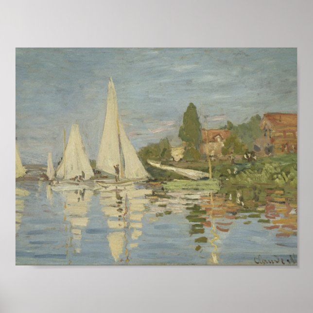 Pôster Claude Monet - Regattas em Argenteuil (Frente)