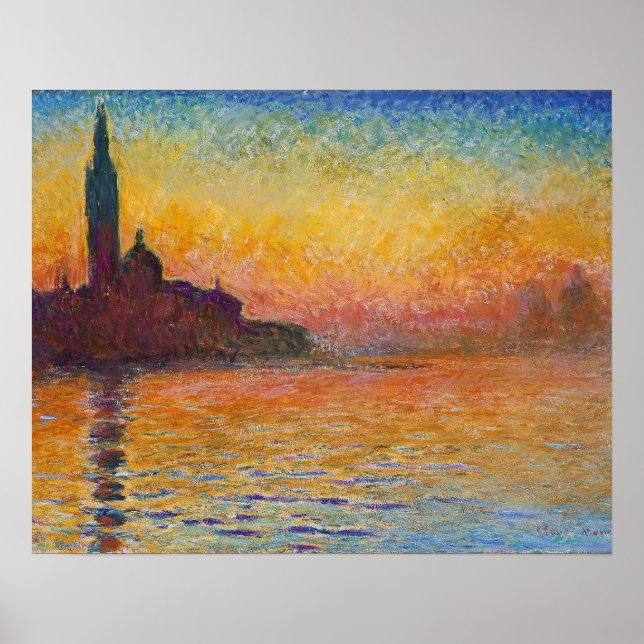 Poster Claude Monet - San Giorgio Maggiore em Dusk (Frente)