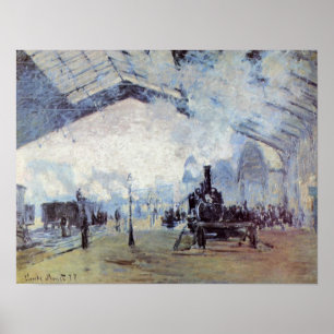 Pôster Claude Monet - santo Lazare de Gare em Paris