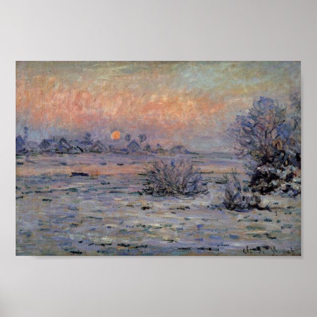 Poster Claude Monet Soleil d'hiver à Lavacourt Wintersun (Frente)