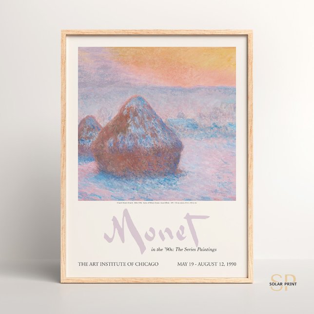 Poster Claude Monet Stacks de trigo Sunset Snow Efeito (Criador carregado)