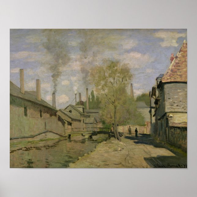 Poster Claude Monet | Stream of Robec em Rouen, 1872 (Frente)