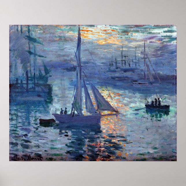 Poster Claude Monet Sunrise - Marine (Frente)