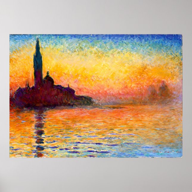 Poster Claude Monet - Sunset em Veneza (Frente)