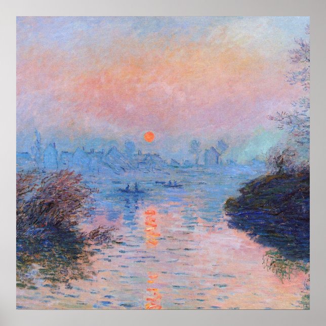 Poster Claude Monet - Sunset No Sena (Frente)
