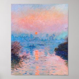 Poster Claude Monet - Sunset No Sena