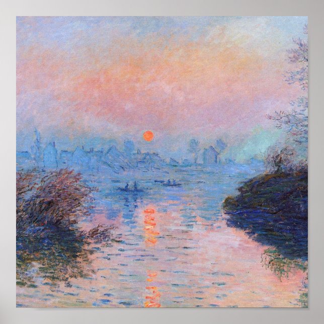 Poster Claude Monet - Sunset No Sena (Frente)