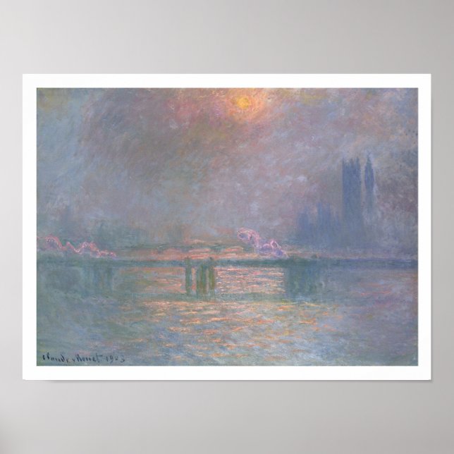 Poster Claude Monet | Tâmisas com Cruz de Charing (Frente)