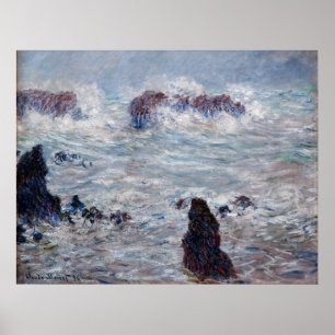Poster Claude Monet - Tempestade ao largo da costa de Bel