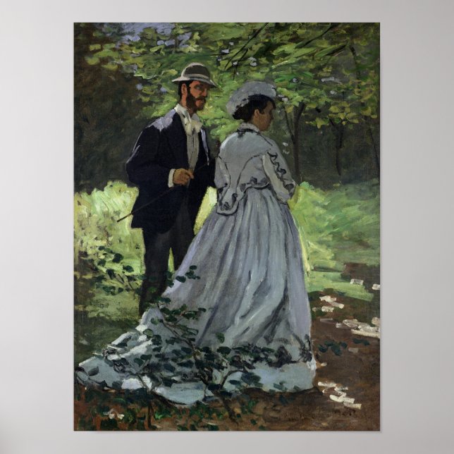 Pôster Claude Monet | The Promenaders, Bazille, Camille (Frente)
