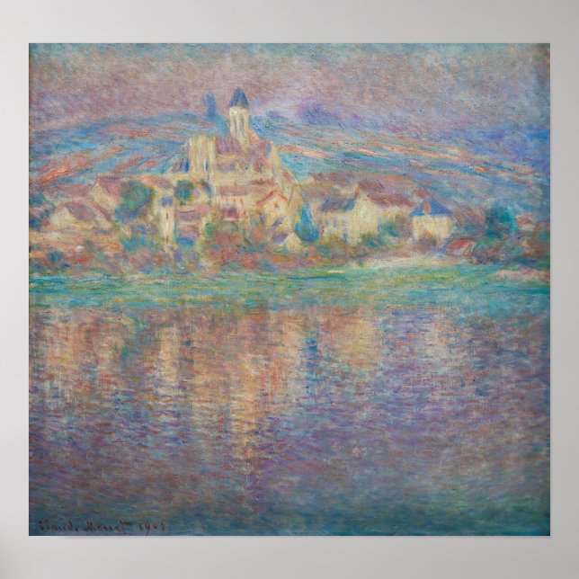 Poster Claude Monet - Vetheuil, Sunset (Frente)