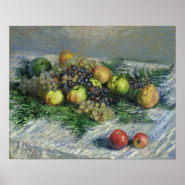 Poster Claude Monet | Vida tranquila com peras e uvas (Frente)