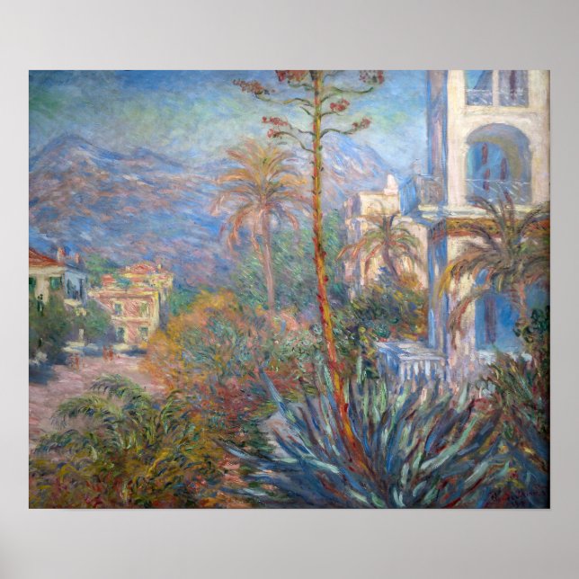 Poster Claude Monet - Villas em Bordighera (Frente)
