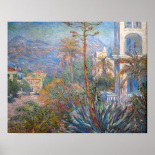 Poster Claude Monet - Villas em Bordighera