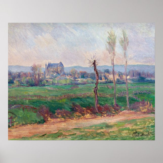 Poster Claude Monet - Vista de Vernon (Frente)
