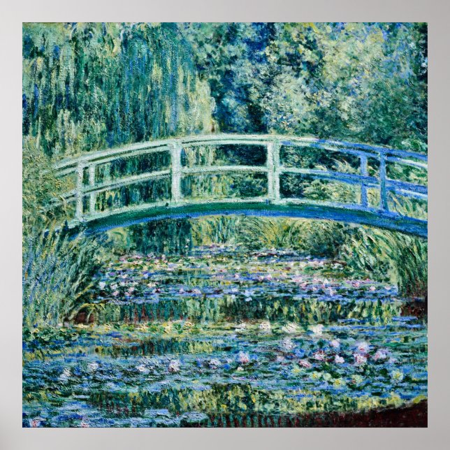 Poster Claude Monet - Water Lilies And Japanese Bridge (Frente)