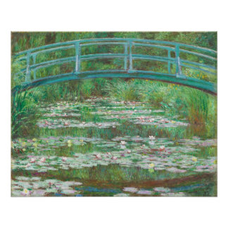 Pôster Claude Monet - Water Lilies and Japanese Bridge 