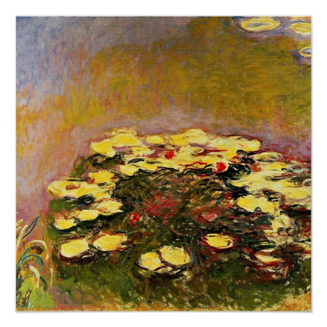 Pôster Claude Monet - Water Lilies, Yellow, (Frente)